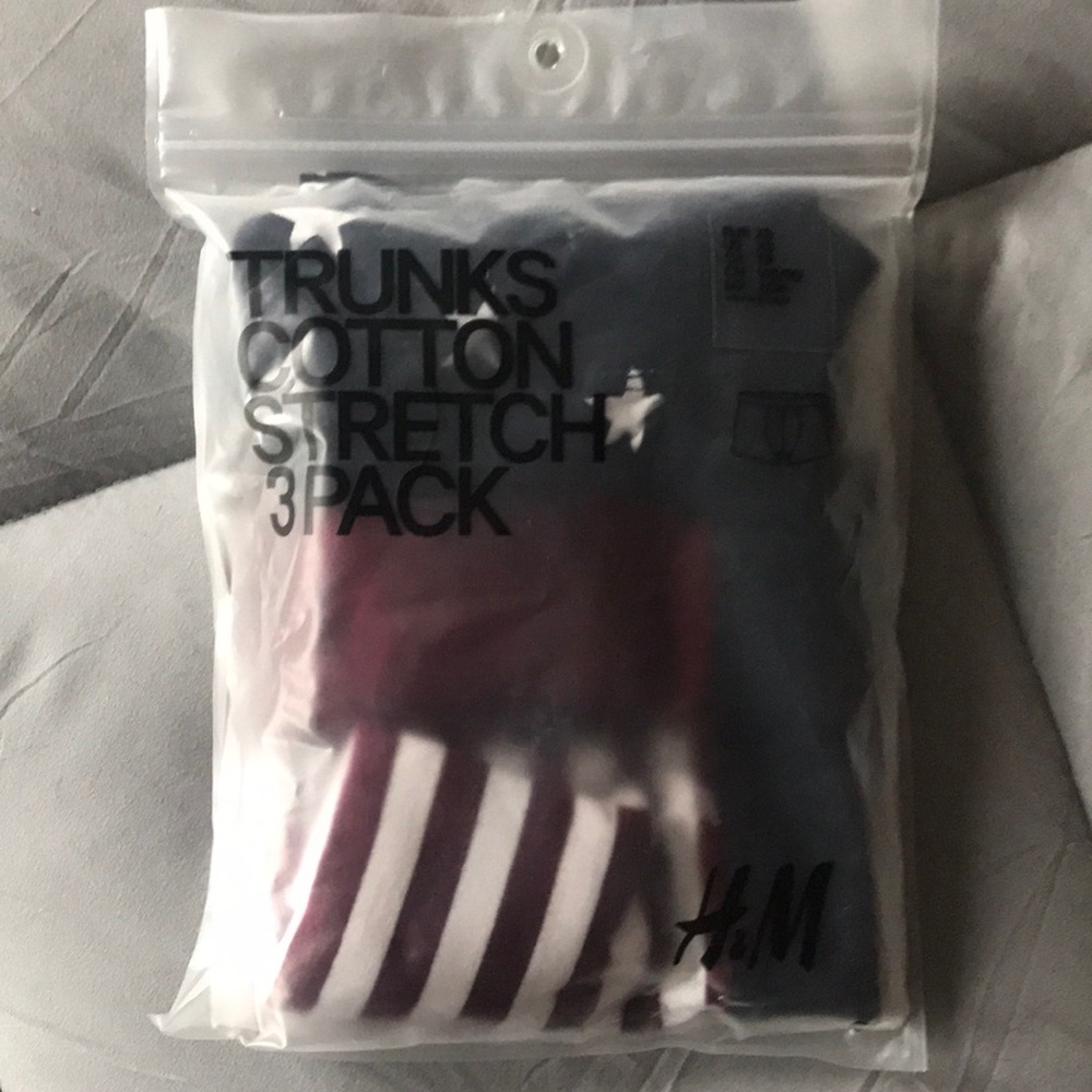 Red white and blue cotton trunks